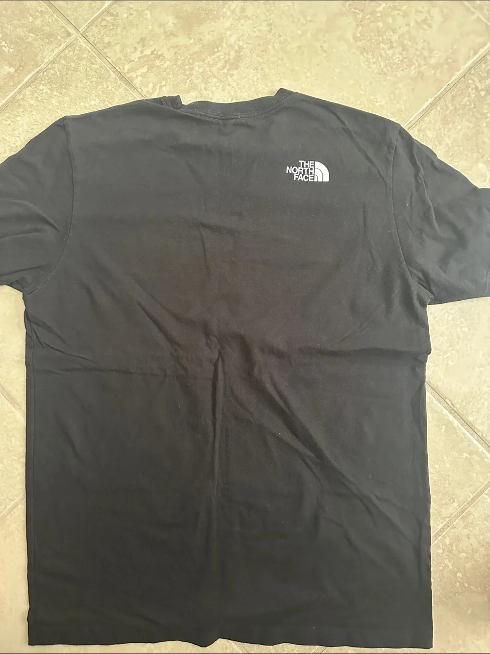 The North Face Black Short-Sleeve Tee with Green Logo Pocket